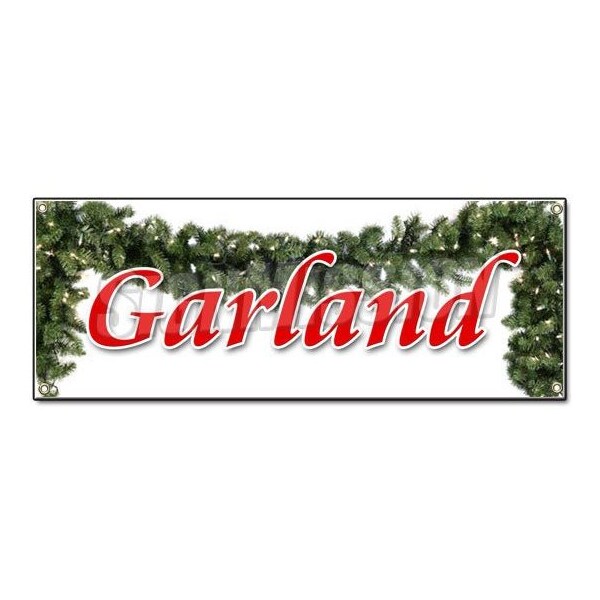 Signmission GARLAND BANNER SIGN x-mas xmas trees decor wreaths santa holiday Christmas fresh B-Garland - main